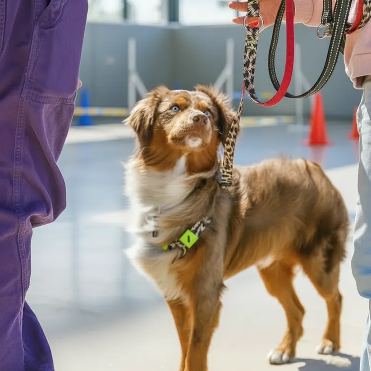 toller dog being trained